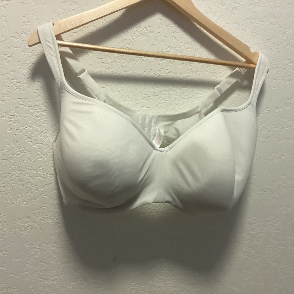 Cacique Smooth Lightly Lined Balconette Bra Women 42F White Underwire Plus Size